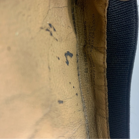 Tory Burch Black TLC Sedgewick Leather Flats W/ Gold Bow Detailing Size 9M - Picture 6 of 16